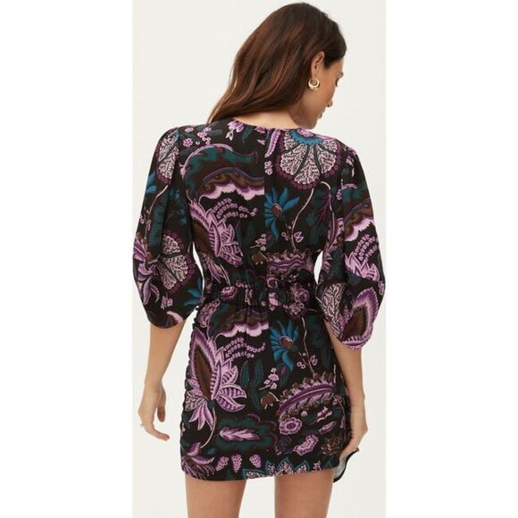 💜 RHODE 🩵 Pia Mini Dress in Glowing Garden Print Sz L - Picture 2 of 5